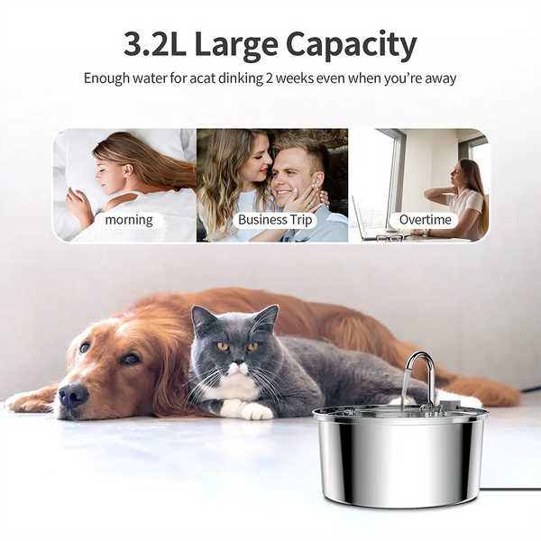 PurePaws - Stainless Water Fountain