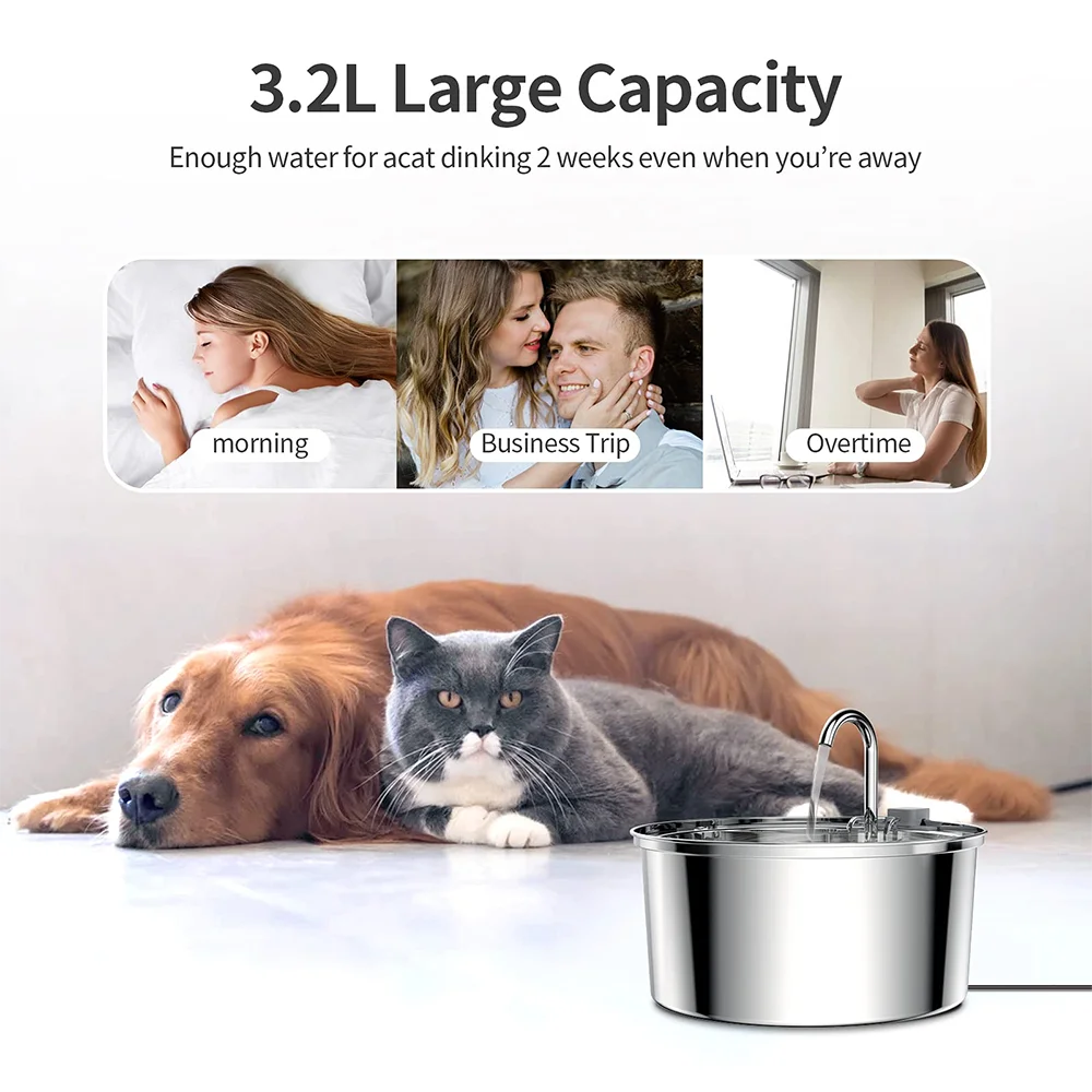 PurePaws - Stainless Water Fountain